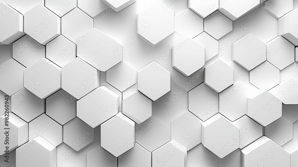 Abstract White Hexagon Pattern Background Abstract White Hexagon Pattern Background