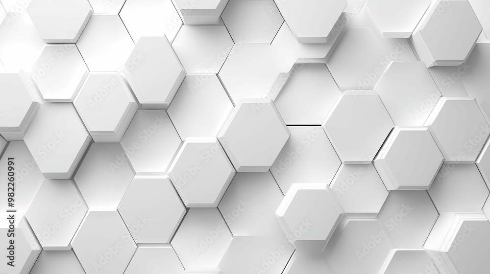 White Hexagonal Geometric Pattern Background White Hexagonal Geometric Pattern Background