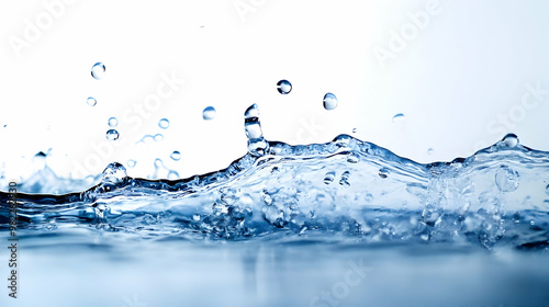 Close-up Photo of Water Splashing and Creating Bubbles on a White Background