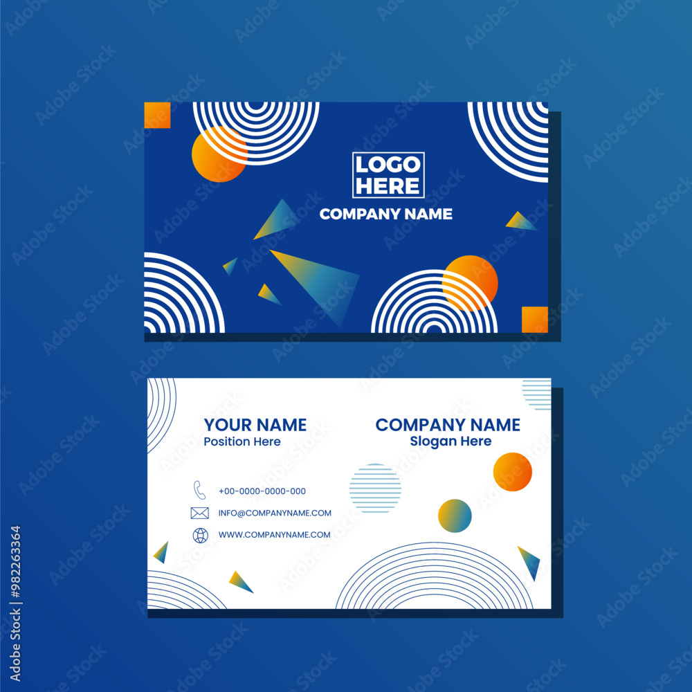 Fototapeta premium Modern Geometric Business Card Template with Abstract Elements