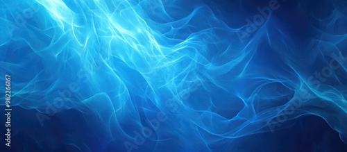 Blue Fractal Mesh Abstract Background With Radiant Light