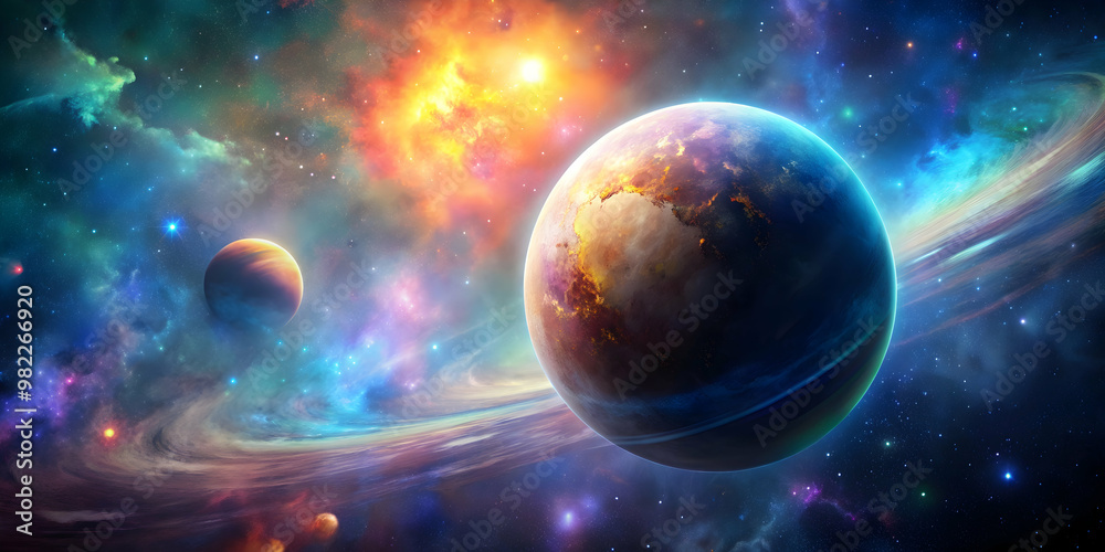 Planet floating in vast space with colorful nebula background, planet, space, galaxy, universe, astronomy, celestial, cosmic Planet floating in vast space with colorful nebula background, planet, space, galaxy, universe, astronomy, celestial, cosmic