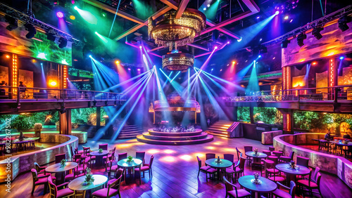 Luxurious nightclub Coco Bongo at Mayan Riviera resort in Cancun, Mexico, nightlife, party, entertainment, music, dancing photo