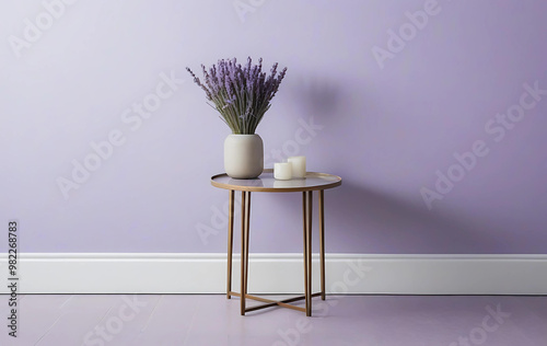 Modern Furniture on Solid Color Background - Minimalist Design. AI genarative  photo