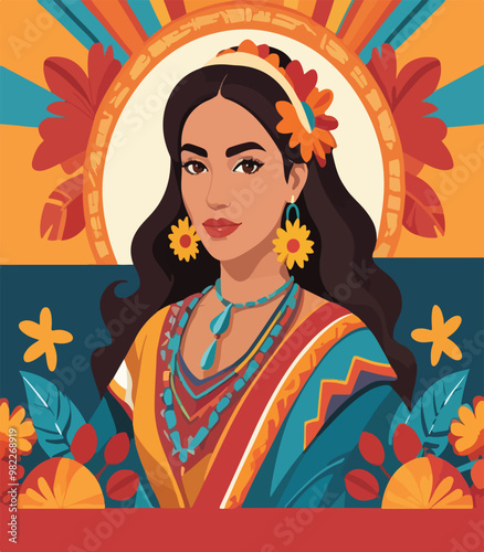 Hispanic Heritage Month background Poster card banner vector illustration design
