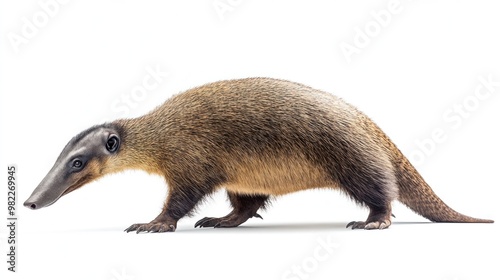 Close-up of a Bush Dog on White Background