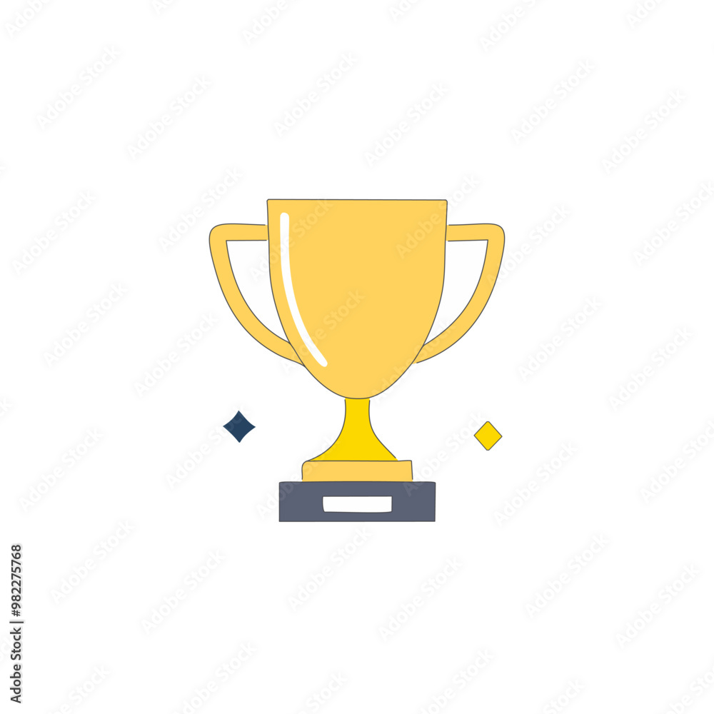 Abstract golden shining trophy icon vector art illustration design. Icon concept design. Abstract golden shining trophy icon vector art illustration design. Icon concept design.