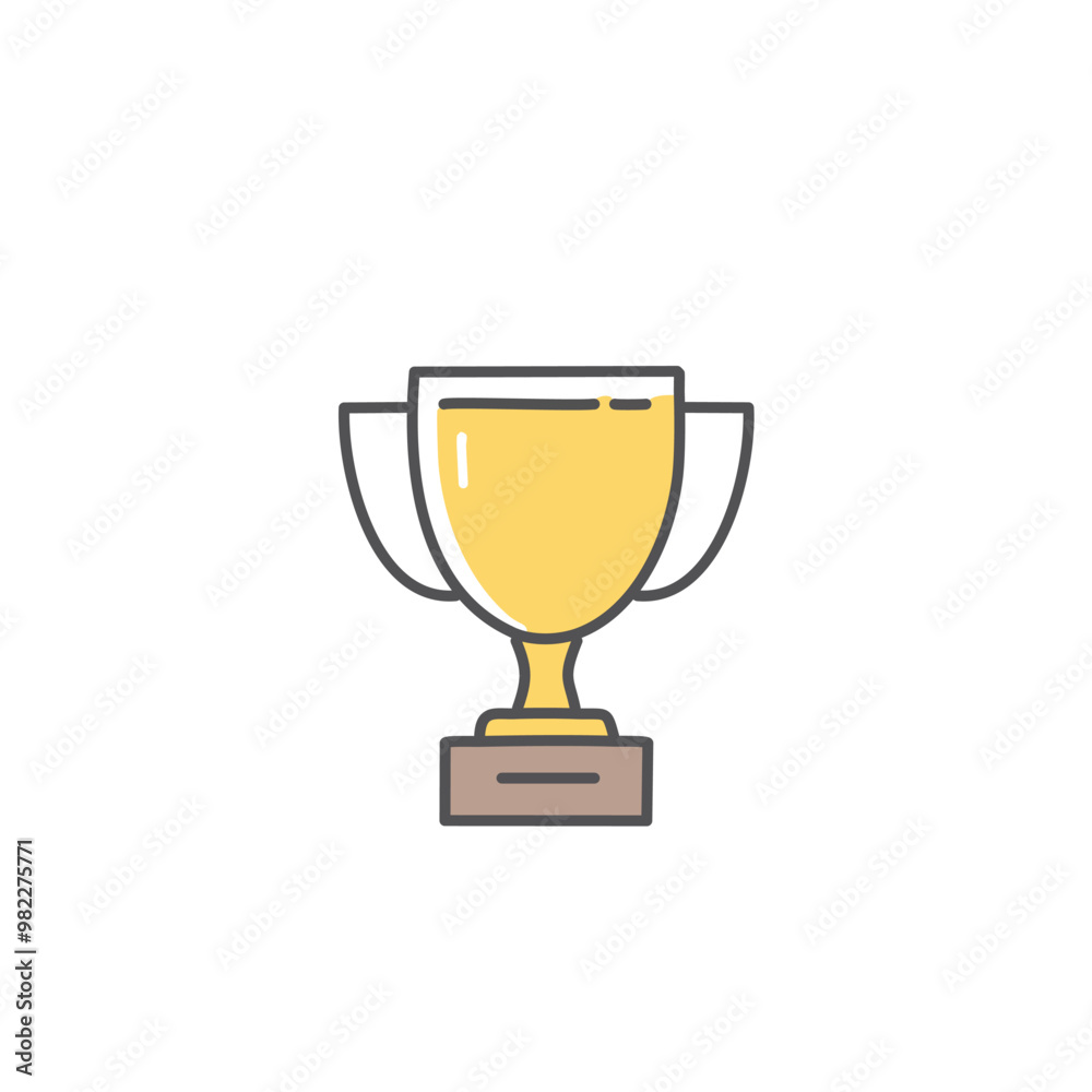 Abstract golden shining trophy icon vector art illustration design. Icon concept design. Abstract golden shining trophy icon vector art illustration design. Icon concept design.