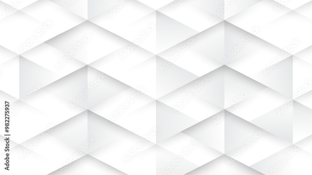 Obraz premium White geometric background with 3d cube pattern