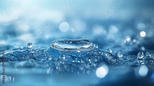 Wallpaper Mural A Close-Up of a Water Droplet Creating a Splash and Ripples Torontodigital.ca