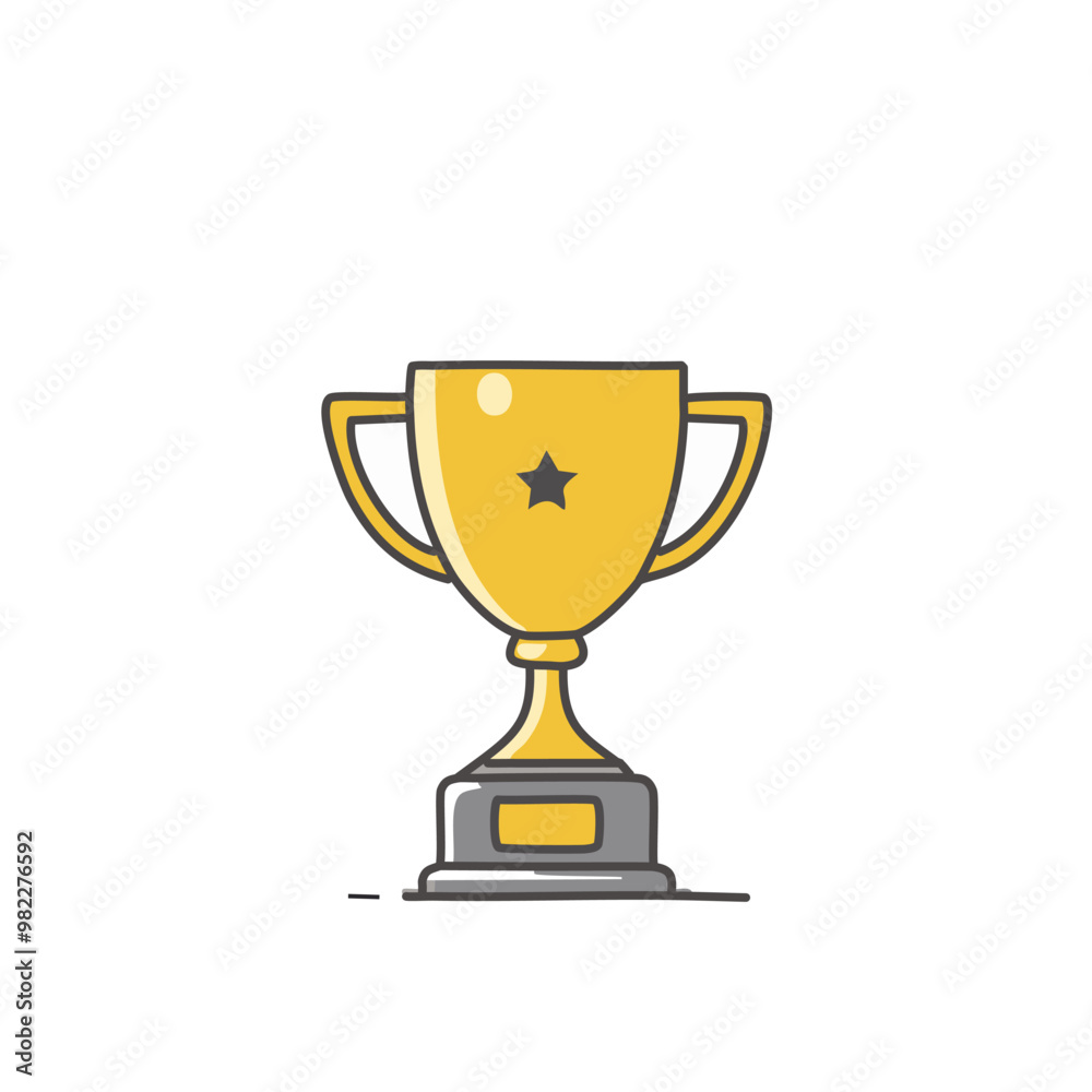 Abstract golden shining trophy icon vector art illustration design. Icon concept design. Abstract golden shining trophy icon vector art illustration design. Icon concept design.