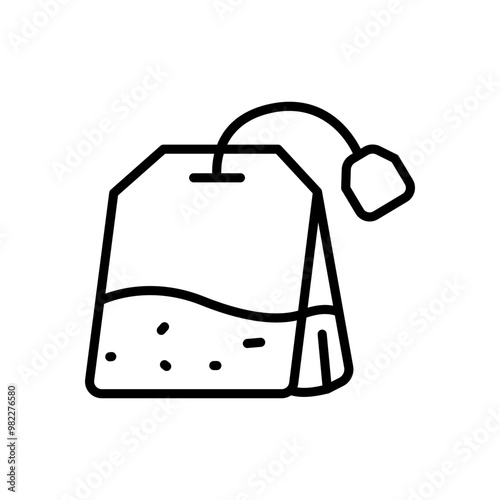 tea bag icon vector in line style