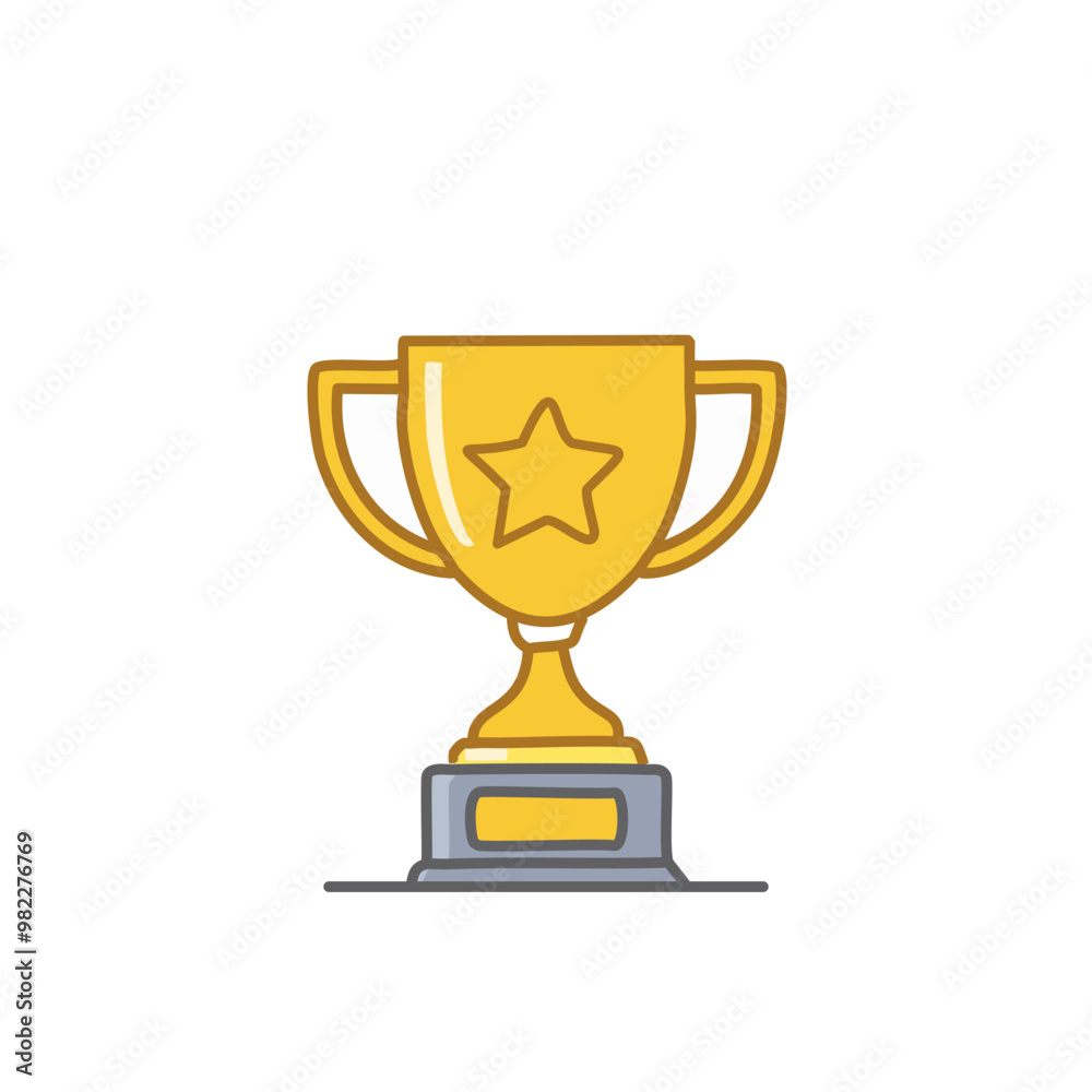Abstract golden shining trophy icon vector art illustration design. Icon concept design. Abstract golden shining trophy icon vector art illustration design. Icon concept design.