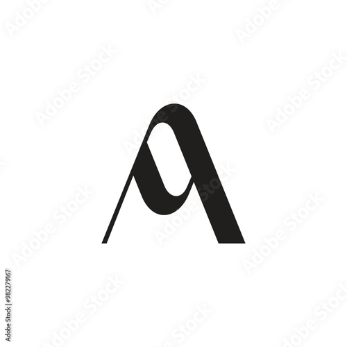letter qa simple linked curves black logo vector