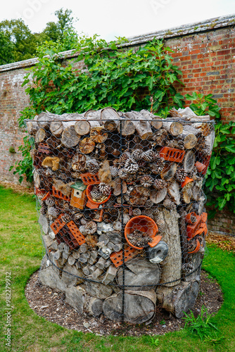 View of a large insect home in a garden