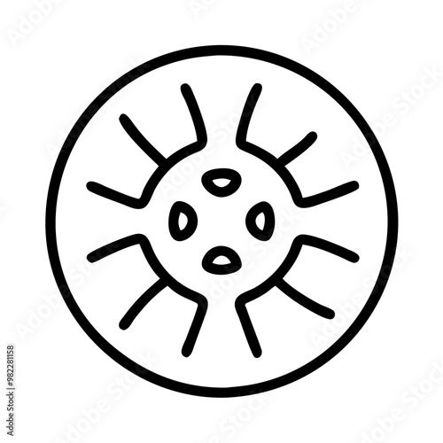 Simple tire icon, monochrome, vehicle part concept