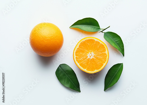 orange with leaves