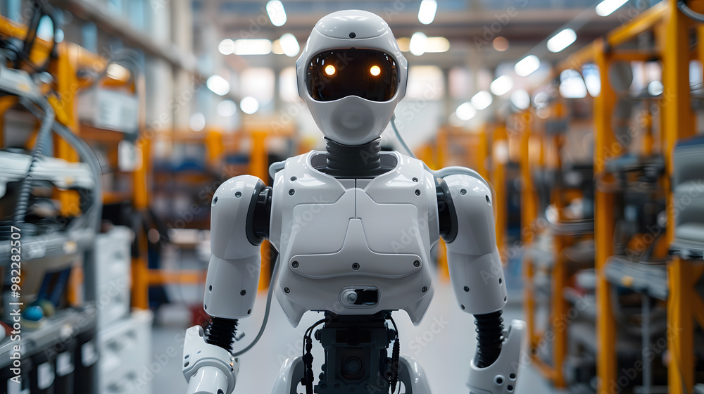 The robot, the android, is ready to perform work functions. AI Generated The robot, the android, is ready to perform work functions. AI Generated