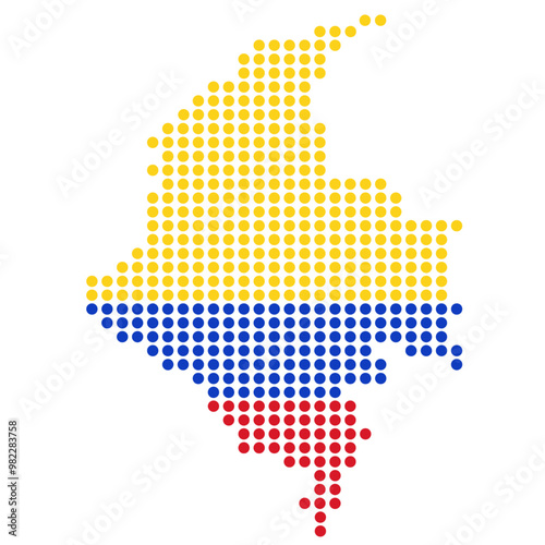 Colombia country map vector flag in dots style