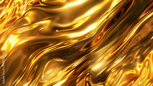 Abstract gold liquid metal background.