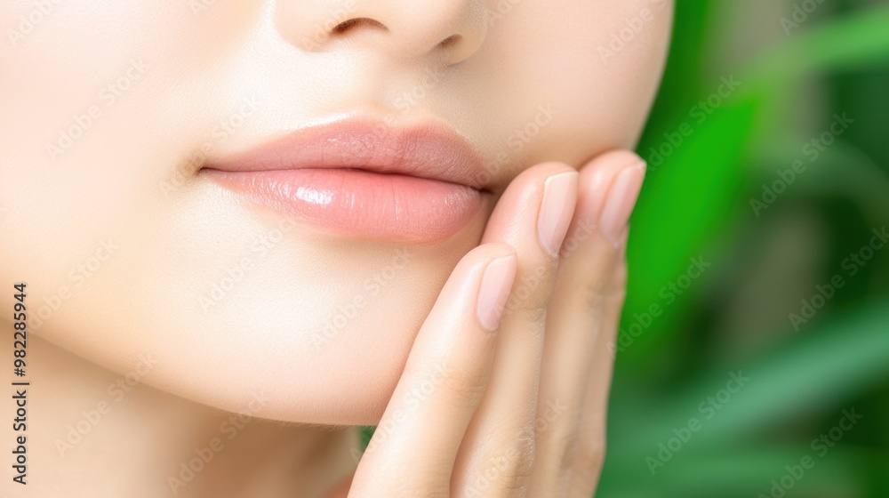 Obraz premium A close up of a woman with her hands on the side of her face, AI