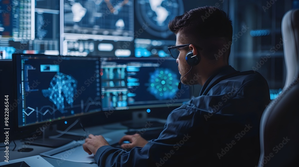 Cybersecurity Expert Conducting Test to Evaluate Network Security Cybersecurity Expert Conducting Test to Evaluate Network Security