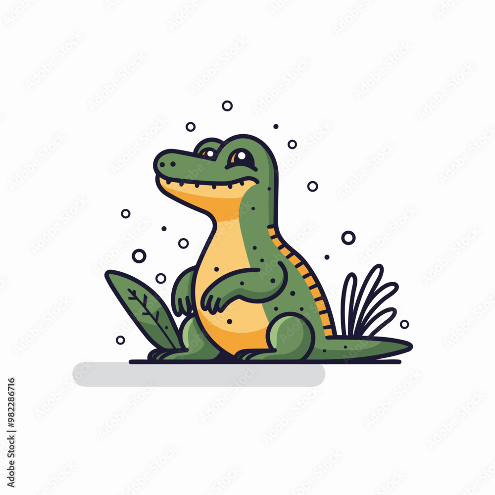 Alligator hand-drawn kids comic illustration. Cute vector doodle style cartoon illustration Alligator hand-drawn kids comic illustration. Cute vector doodle style cartoon illustration