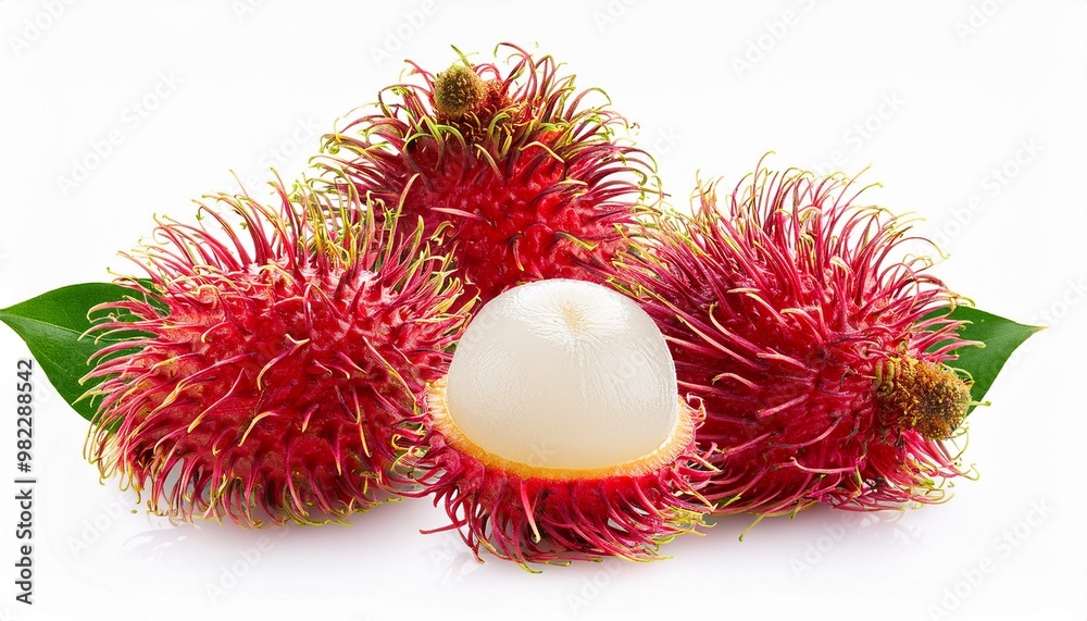 rambutan fruit, many angles view side top front group slice cut on white isolated background. rambutan fruit, many angles view side top front group slice cut on white isolated background.