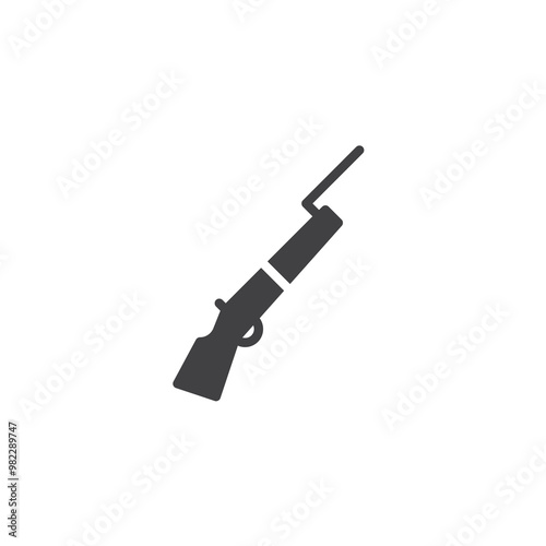 Bayonet rifle vector icon