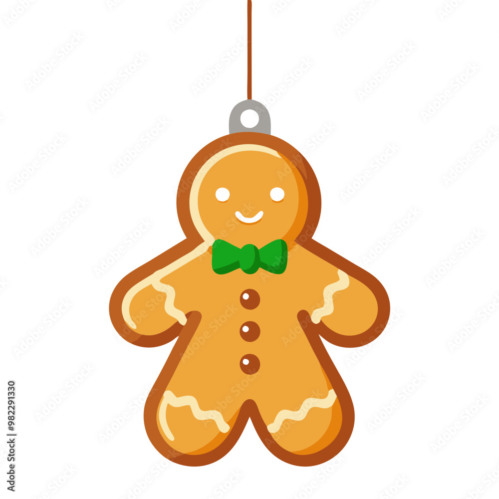 Obraz premium Hanging Christmas gingerbread illustration