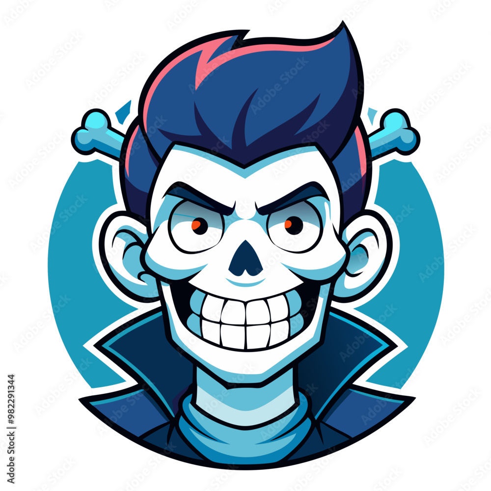 Funny skull and crossbones characters illustration Funny skull and crossbones characters illustration
