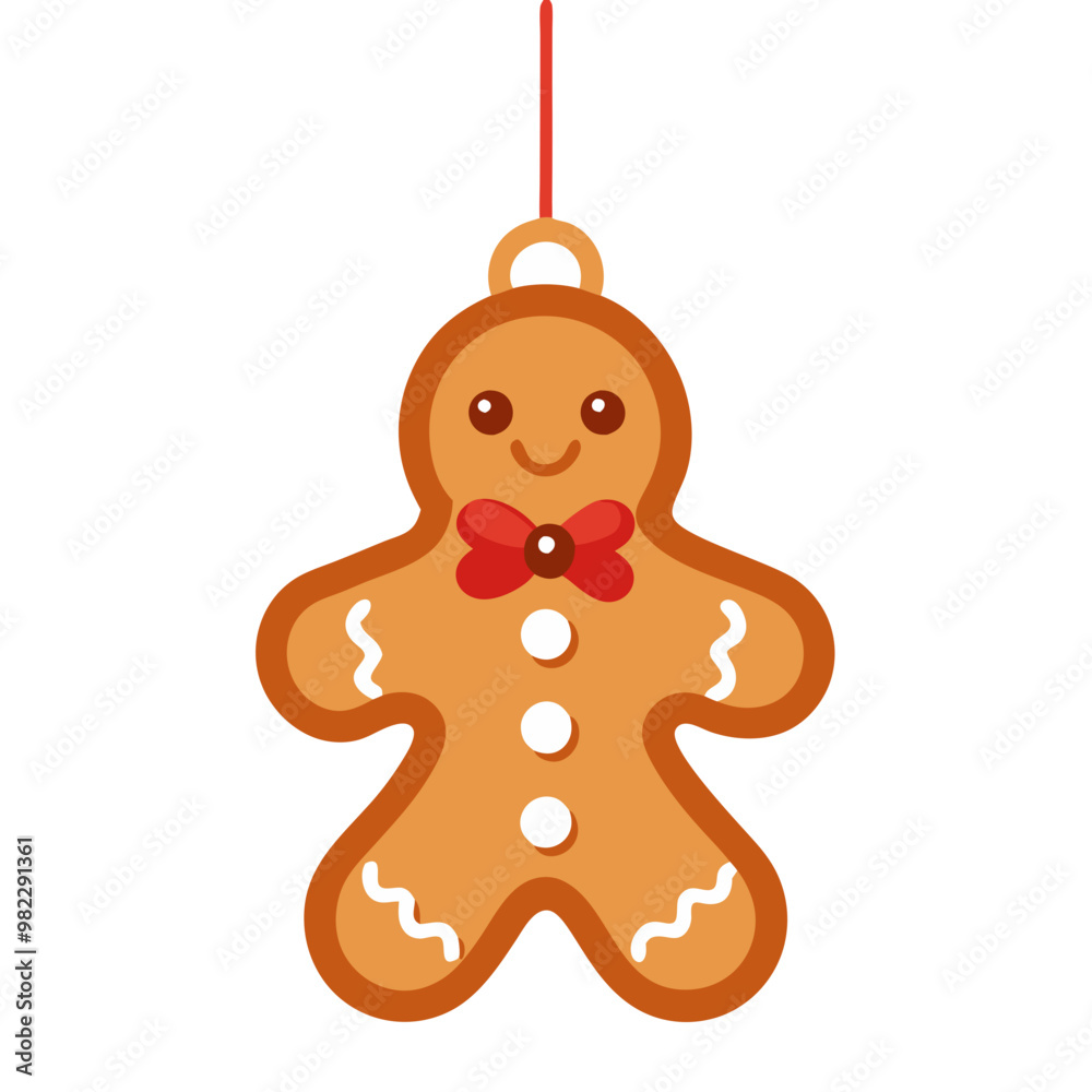 Obraz premium Hanging Christmas gingerbread illustration