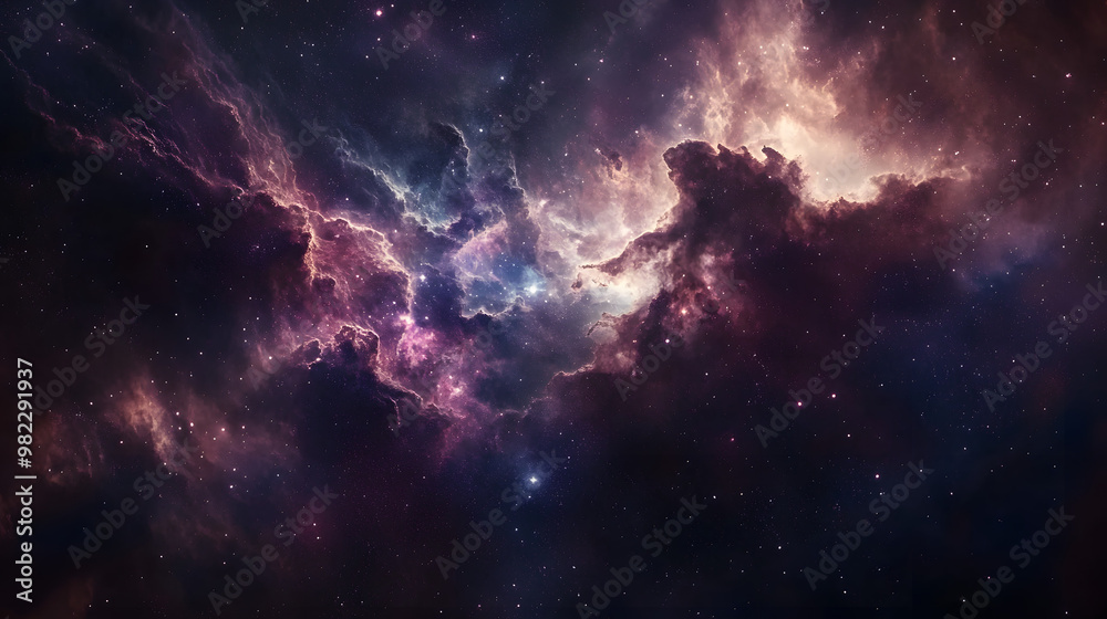 Fiery nebula explodes in a cosmic dance, painting the dark sky with swirling patterns of orange and blue flames Fiery nebula explodes in a cosmic dance, painting the dark sky with swirling patterns of orange and blue flames
