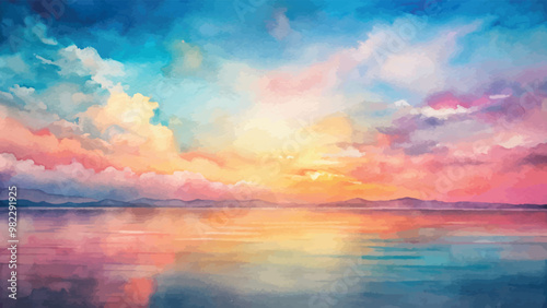 Pastel Horizon Watercolor
