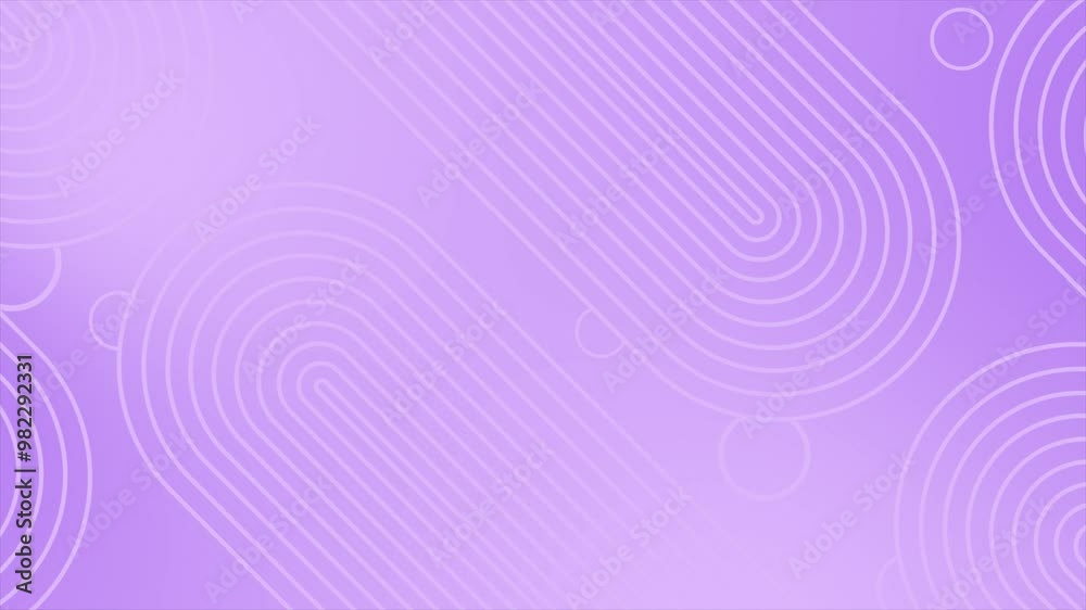 Purple color parallel abstract lines slowly moving circles abstract design geometrical background