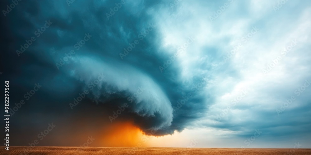 Dramatic horizon of a dark stormy ominous sky over a rural landscape Dramatic horizon of a dark stormy ominous sky over a rural landscape