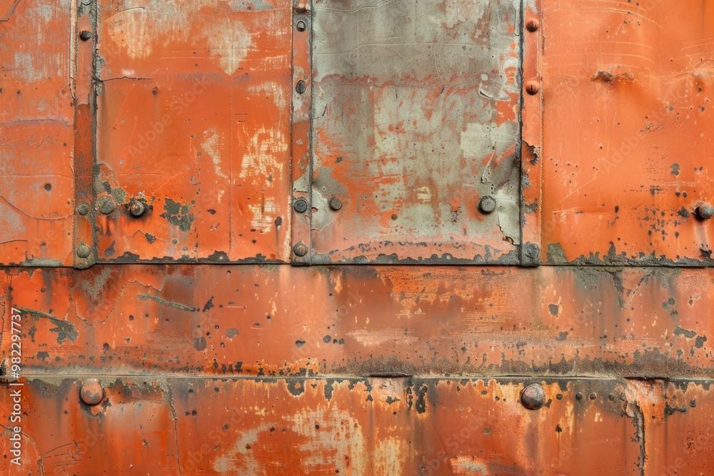 Photo of Bright orange metal wall. Background texture for backdrops or mapping Photo of Bright orange metal wall. Background texture for backdrops or mapping