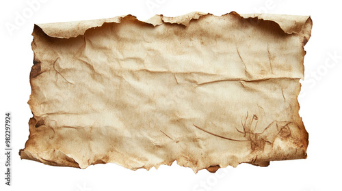 Old paper on a white transparent background