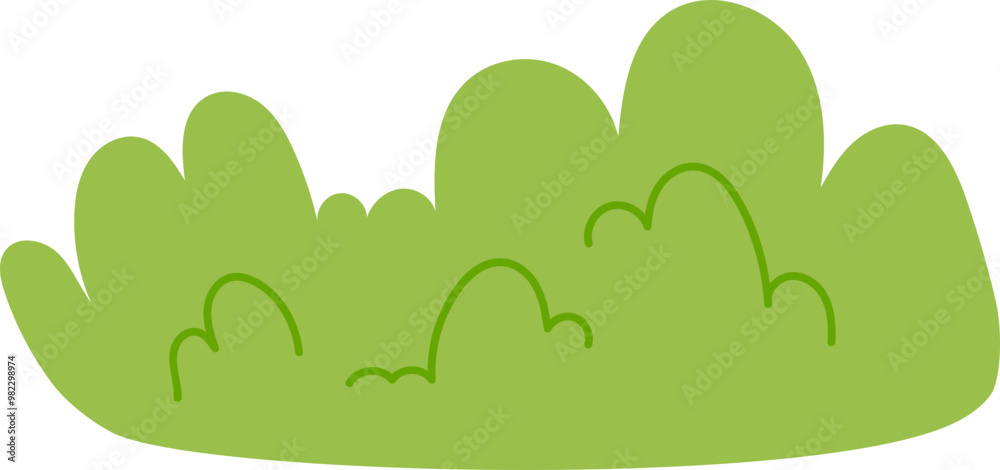 Obraz premium green grass cartoon illustration vector