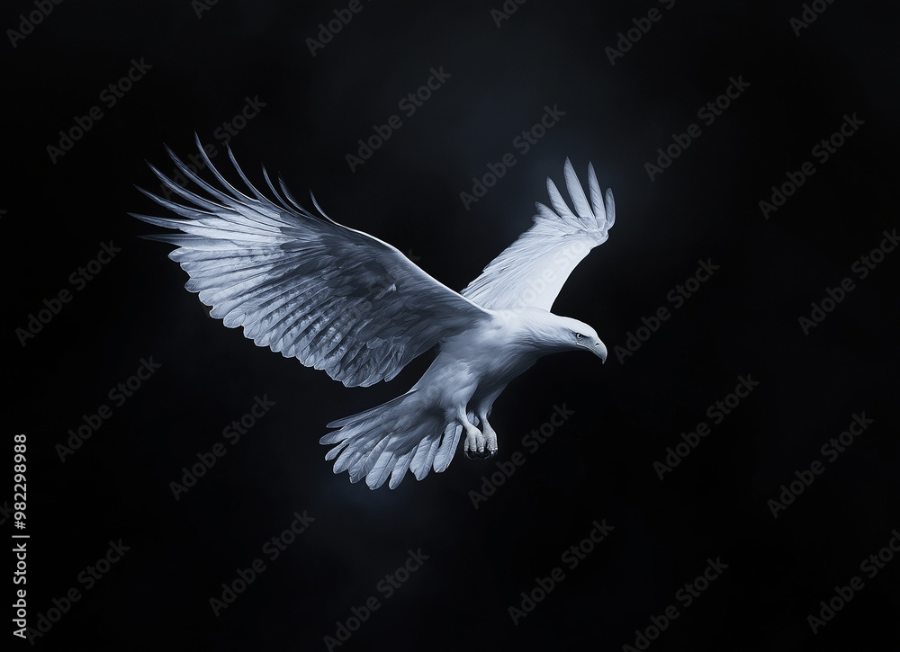 Fototapeta premium Eagle with smoke on black background