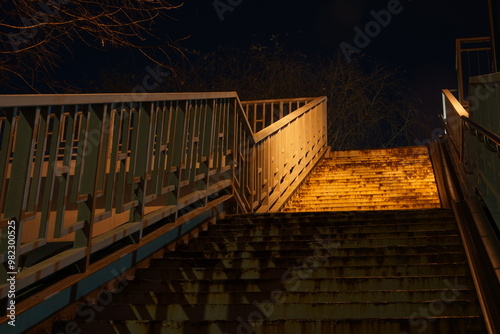 stairs in the night