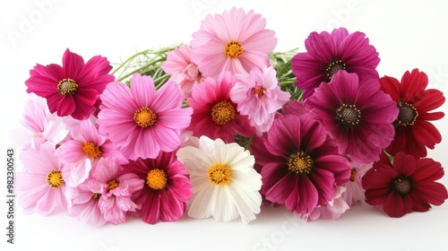 Vibrant Bouquet of Colorful Cosmos Flowers