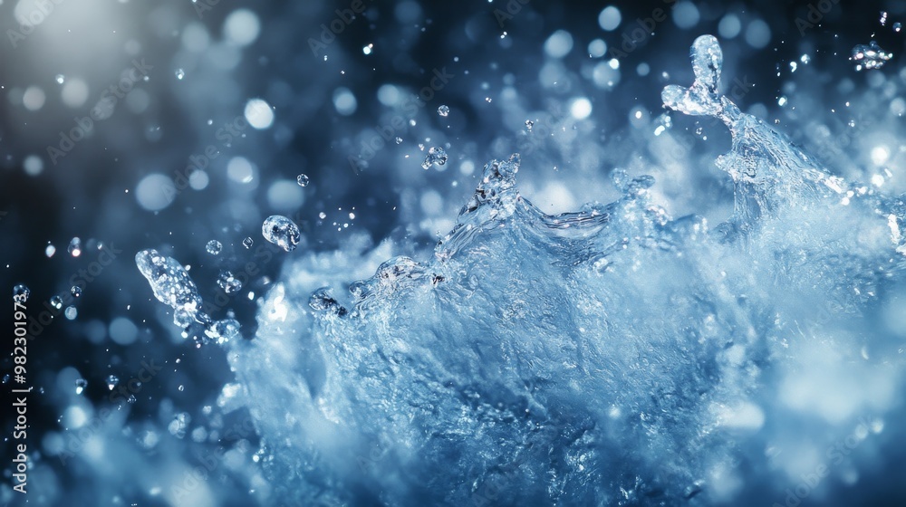 Closeup of Splashing Water with Blurred Background Closeup of Splashing Water with Blurred Background