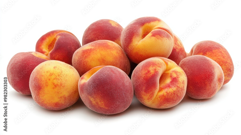 Fresh Apricots Piled on White Background Fresh Apricots Piled on White Background