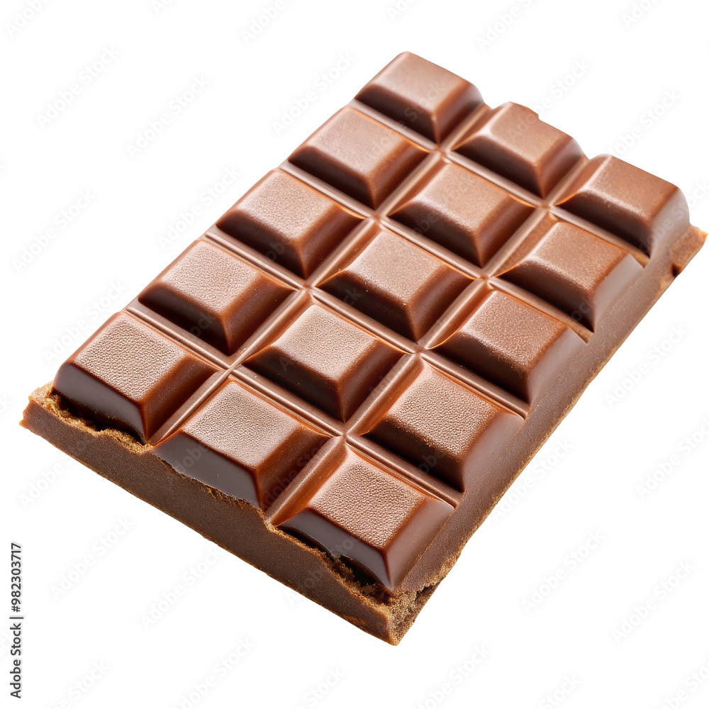 Single Chocolate Bar Isolated on White Background, chocolate, confectionery, food, sweet , dessert