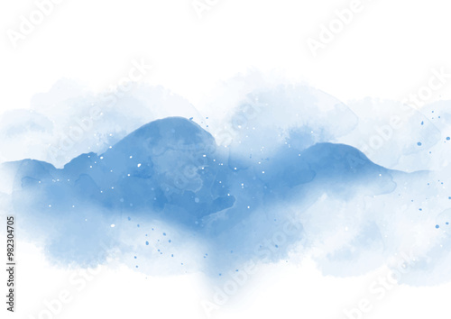 Abstract hand painted minimal watercolour landscape background 