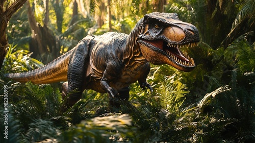 Tyrannosaurus Rex in a Lush Forest