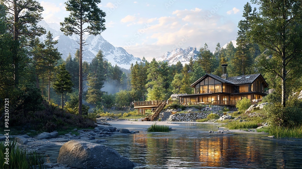 Fototapeta premium House in the mountains