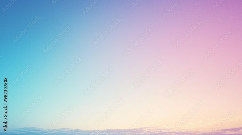 Pastel Sunset Sky with Subtle Clouds Over a Soft Blue Ocean