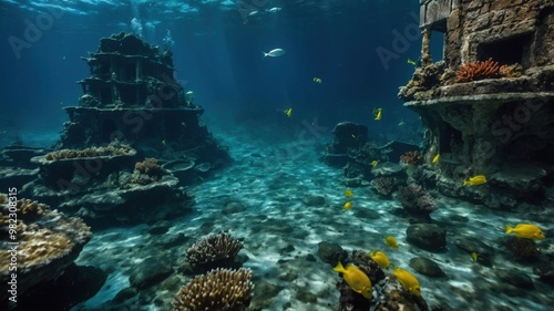 The sunken ruins of Atlantis reveal the grandeur of a civilization once great and now hidden underwater photo